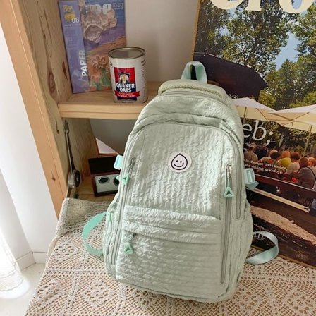 Student Skolväska Dam Skolväska Gymnasium College Ryggsäck College Gymnasium Stor Kapacitet College Student Ryggsäck-Grön