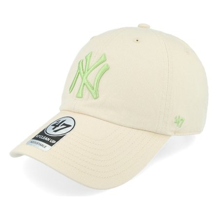 47 Brand - MLB Beige Unconstructed Cap - New York Yankees Clean Up Natural Dad Cap @ Hatstore