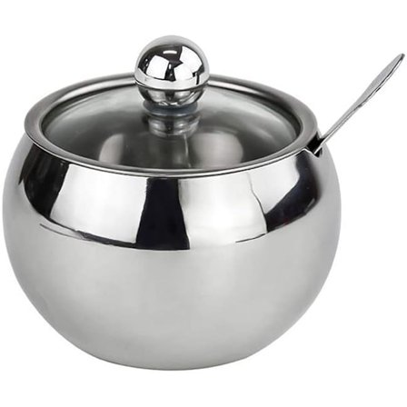 Sockerskål, rostfri kryddsked med lås, Φ7,6cm