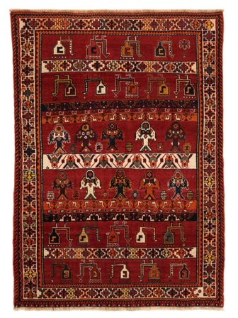 Ghashghai Fine Teppich 117X165 Dunkelrot/Schwarz Wolle, Persien/Iran