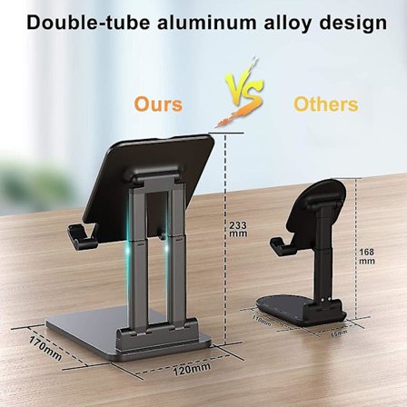 Tablet-hållare, justerbar tablethållare, universell justerbar skrivbordsdockhållare