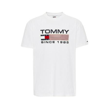 Tommy Jeans, T-Shirt- TJM Clsc Athletic Wit, Heren, Maat:S,Katoen