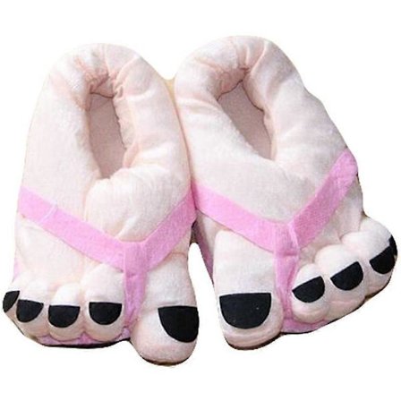 Morsomme fotplysj tøfler, kreative myke såle slip-on vintersko