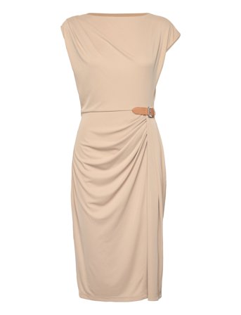 Lauren Ralph Lauren | Buckle-Trim Jersey Boatneck Dress | 42