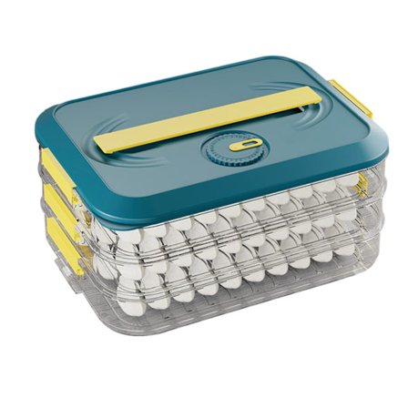 1/2/3/4 lager klara dumplinglådor med timer Multifunktionell platsbesparande matbärare för köttbullar