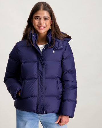 Polo Ralph Lauren Down Hooded Jacket Blauw Jassen Meisjes - Kids Brand Store