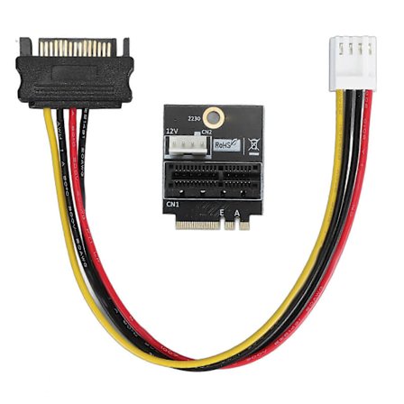 M.2 NGFF Key A A+E E till PCIE 1X Adapter 4pin 5V 12V Strömförsörjning Hög Tillförlitlighet NGFF A E till PCIE Express X1 Adapter för Linux