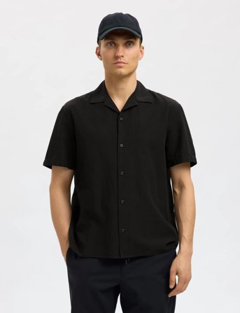 Selected Slhrelaxsun Shirt Ss Resort - Black - S