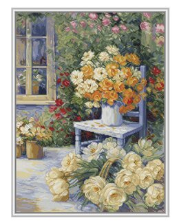 Broderikit Billede Blomsterhjørnet - Knittingroom