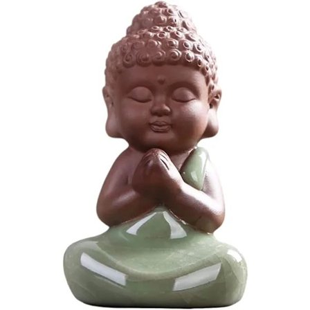 1 st (STIL-C) Keramisk Liten Söt Baby Buddha Staty Munk Figur C,A