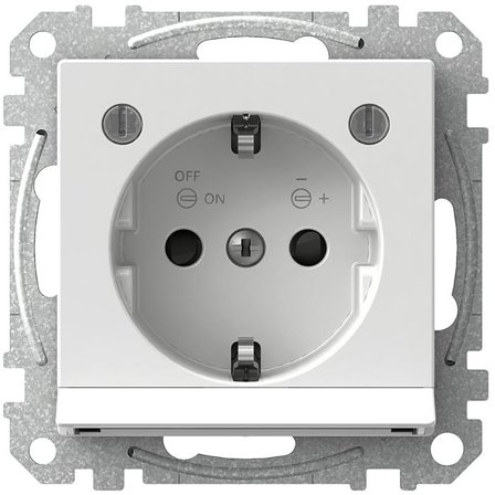 Schneider Electric Exxact WDE002333 Stikkontakt med nattelys, jordet, 1-veis, Strømbrytere & vegguttak