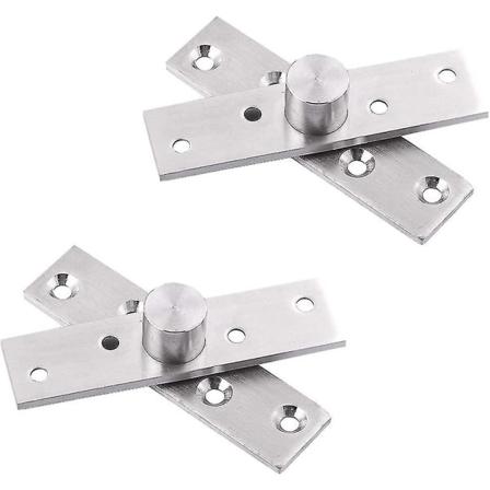 Set med 2 stk 360 graders roterende hengselskruer i rustfritt stål 75 x 17 mm