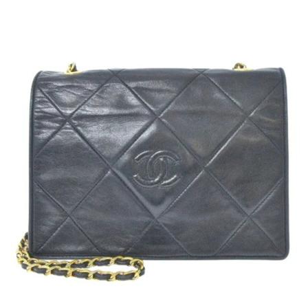 Chanel Vintage Pre-owned Læder chanel-tasker Blå, Dame Vintage Tasker, Størrelse: ONE Size