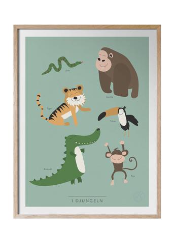 I Djungeln Home Kids Decor Posters Animal Posters Grønn Kunskapstavlan