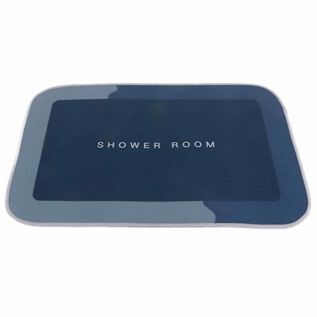 Badeværelsesmåtte Moderne Absorberende Hurtigtørrende Badeværelsesmåtte Indgangsdør Antiskidmåtte Mørkeblå Firkantet