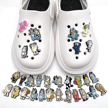 30 stk Bluey Hund Tema Crocs Sko Charms Sko Dekorasjon Charms For Klompesko Sandaler Sko Tilbehør Gaver