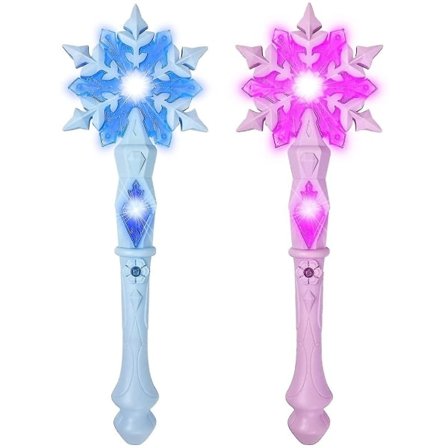 Lys upp frusen snöflingastav med ljud magisk leksak 2 stycken - lager