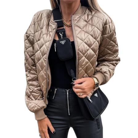 Damkofta I Enfärgad Jacka Full Zip Stand Krage Ytterkläder