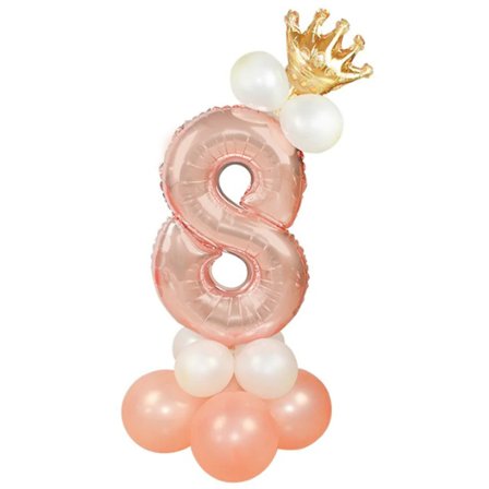 Ballongset Siffra Stående Rosé "0-9" Siffra 8