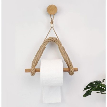 Köyden WC-paperiteline, itseliimautuva WC-rullateline, antiikkinen teollinen meriaiheinen köysipyyheteline