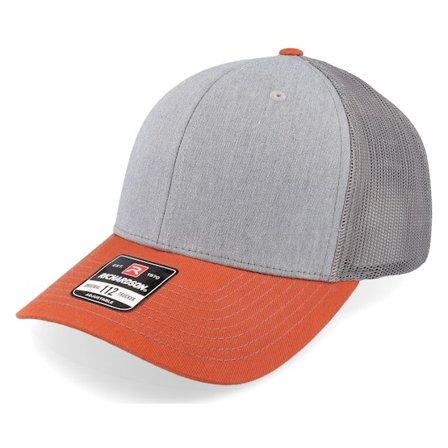 Richardson - Grau trucker Cap - 112 Tri Heather Grey/Charcoal/Dark Orange Trucker @ Hatstore