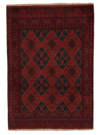 83X117 Dywan Afgan Khal Mohammadi Orientalny Czarny/Ciemnoczerwony (Wełna, Afganistan) Carpetvista