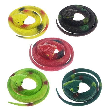 5 stk. Realistiske Falske Slanger Legetøj Blød Gummi Slange Figur Have Slange