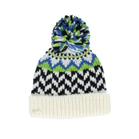 Seeberger - Vit pom Beanie - Knitted Beanie White/Black/Green/Blue Pom @ Hatstore