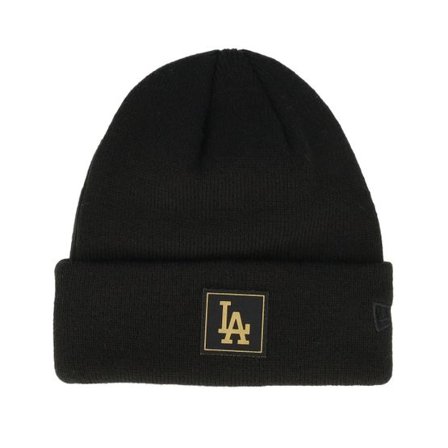 New Era - MLB Svart cuff Beanie - Kids Los Angeles Dodgers Metallic Beanie Black Cuff @ Hatstore