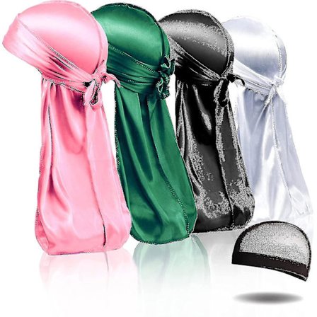 4 kpl Silky Durags, Silk Durag miehille ja naisille, Silk Dura
