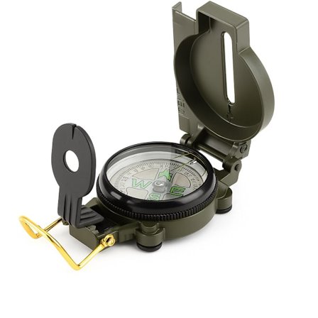 Lensatisk militærkompass laget av solid metall - Militær - Støtsikker | Vanntett - Kompass - Linsekompass