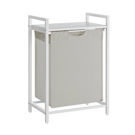 Klesvaskkurv med uttrekkbar kurv - Hvit/Beige
