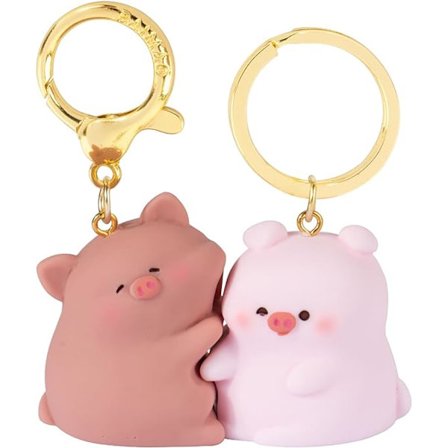 2-pack grisnyckelhängen, lyckosvinparhängen, mini-figurer
