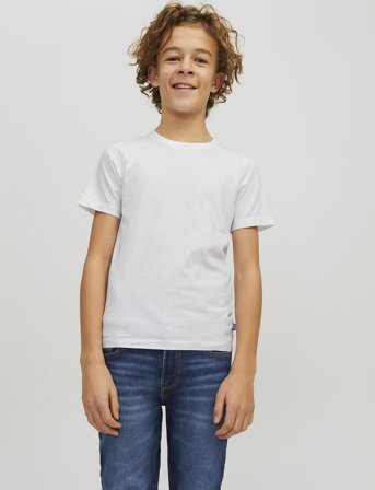 Jack & Jones Jjeorganic Basic Tee Ss O-Neck Noos Jnr - White - 128