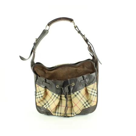 Burberry Vintage, Pre-owned Canvas shoulder-bags Bruin, Dames, Maat:ONE Size