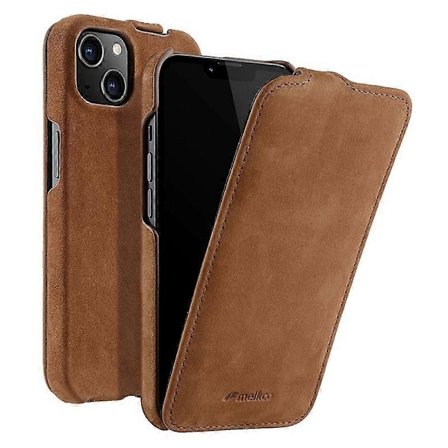 MELKCO iPhone 13 mini aitoa lehmännahkaa + PC-puhelinkotelo pystysuora läppäsuojakotelo