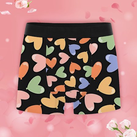 Miesten rennot sydänkuvioiset alushousut, pehmeät hengittävät alushousut, kosteutta siirtävät alushousut, loistava lahja isälle, aviomiehelle ja 