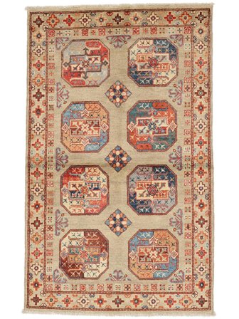 Orientalischer Kazak Fine Teppich 91X149 Orange/Braun Wolle, Afghanistan