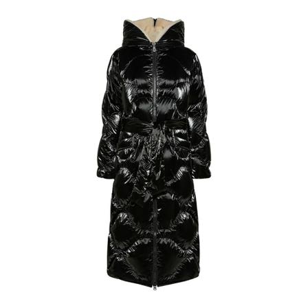 Peuterey Long down Jakke with aviator-type hood Sort, Dame