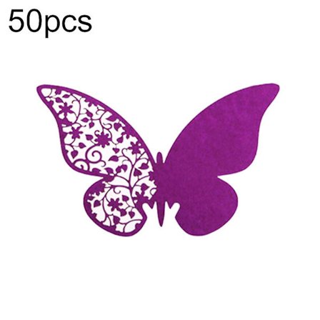 Bordkort 50 stk. Bordmarkering Vinglas Kort Gunst Sommerfugl Navn Plads Fest Bryllup Dekoration