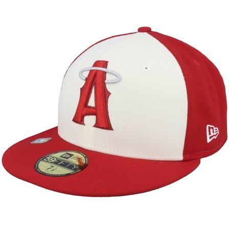 New Era - MLB Rød fitted Caps - Los Angeles Angels MLB21 City Connect 59FIFTY Off White/Red Fitted @ Hatstore