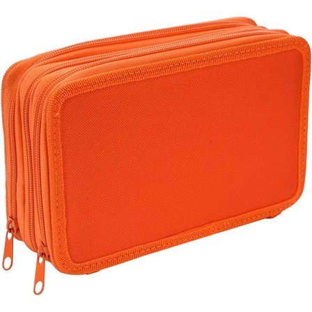 Bærbar 3-lags pennal med glidelås og stor kapasitet