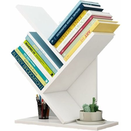 Tre Bokreol, Kompakt Design, Robust Struktur, Høykvalitets Papp Boktre For Organisert Oppbevaring På Soverom, Kontor, Stue (31 x 17 x