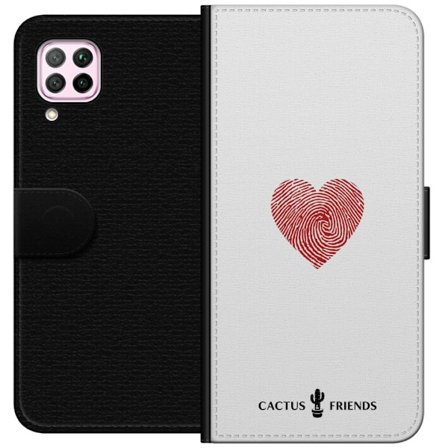Kompatibel Tegnebogsetui til Huawei Huawei P40 lite Cactus and Friends - Fingerprint Love