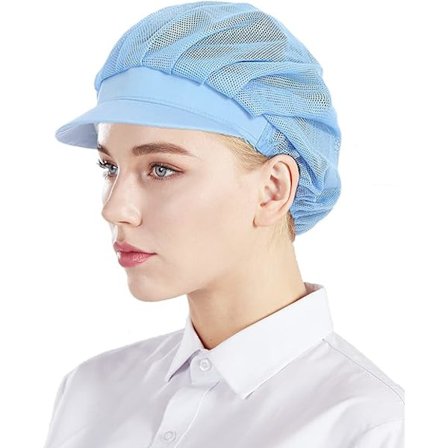 Kokin hattu, tehtaan ruokala, keittiö, verkko, hengittävä, 3 kappaletta