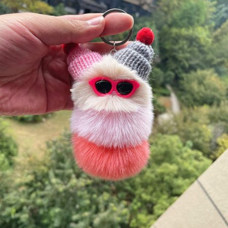 En sød Mitou larve nøglering tegneserie plys bamse taske dukke pe