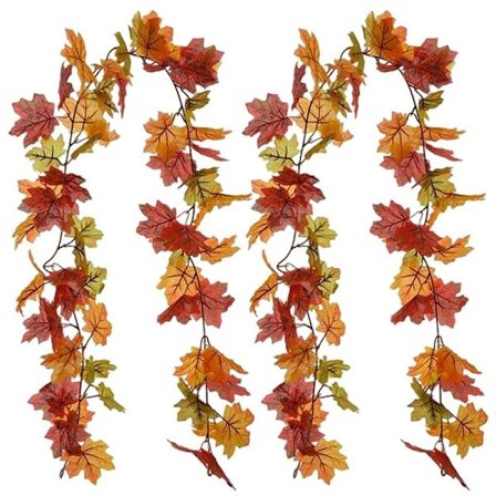 Ahorn Guirlande Thanksgiving Efterår Kunstig Ahorn Guirlande Hængende Ahorn Vinstok 2 Stykker