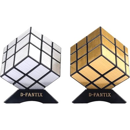 Shengshou Mirror Cube Sett, Mirror Blocks 3x3x3 Mirror Speed Cube Sett Bundle Speilkuber Pakke Puslespill Leker Sølv Gull Pakke med 2 St-001
