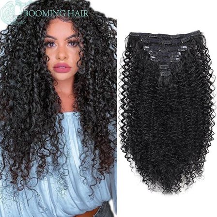 Kinky Curly Clip In Hair Extensions Syntetiskt 28” Super Long Anjo Plus Natural 613 Brown Corn Wave Full Head Fake Hair Bits