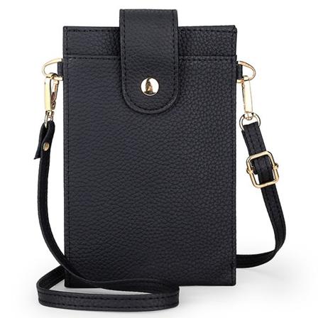 Liten mobiltelefon plånbok handväska Crossbody för kvinnor Läder Slim